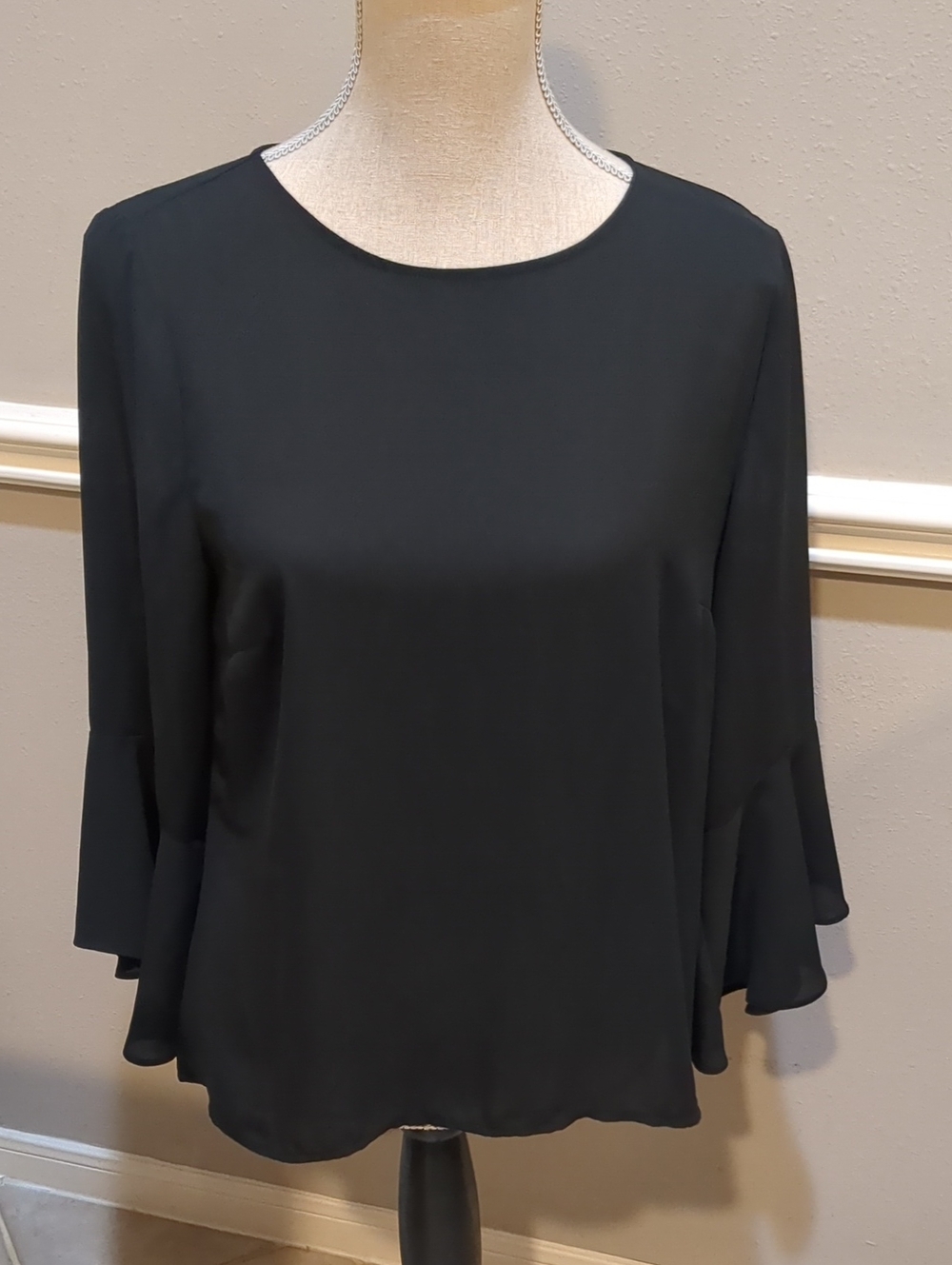 Worthington Black Bell-Sleeve Blouse